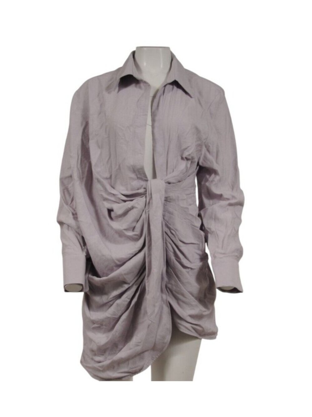Jacquemus  La Robe Bahia Gathered Mini Dress FR 40 L Purple Lilac Grey